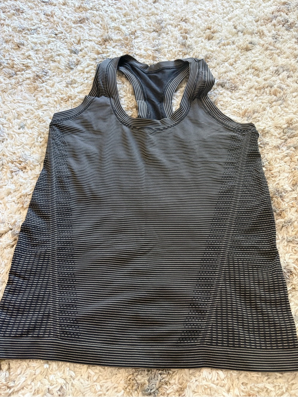 Athleta Black and White Striped Racerback Tank*